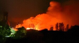 Požar nakon napada dronom