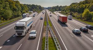 Kamioni na cesti, ilustracija