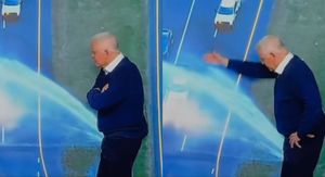 Nezgodno pozicionirani novinar pri prijenosu uživo