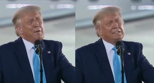 Američki predsjednik Donald Trump pri održavanju govora