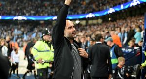 Pep Guardiola na Etihadu