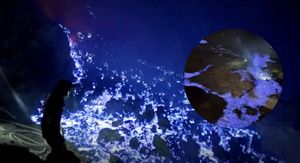 Snimka unutar vulkana Kawah Ijen u Indoneziji