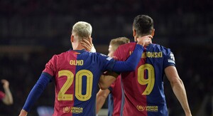Robert Lewandowski i Dani Olmo