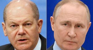 Olaf Scholz i Vladimir Putin