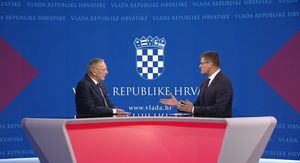 Davor Božinović i Hrvoje Krešić, reporter Dnevnika Nove TV - 1