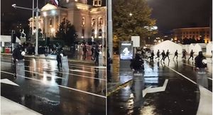 Tučnjava ispred Narodne skupštine Srbije