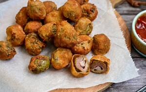 Pohane masline punjene mesnim nadjevom