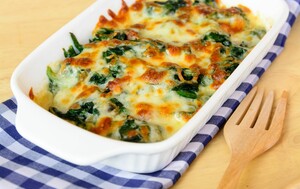 Zapečeni špinat s tikvicama