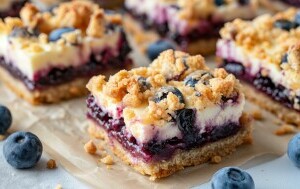 Cheesecake kocke s borovnicama
