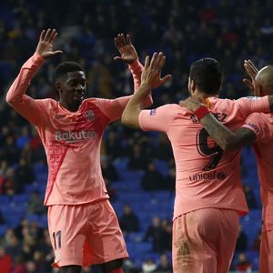 Ousmane Dembele slavi pogodak (Foto: AFP)