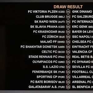 Ždrijeb šesnaestine finala Europske lige (Foto: AFP)