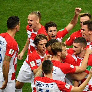 Slavlje Hrvatske u finalu protiv Francuske (Foto: AFP)
