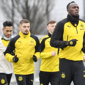 Usain Bolt na treningu Borussije Dortmund (Foto: AFP)