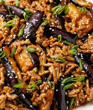 Riža s mljevenim mesom i patlidžanom