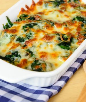 Zapečeni špinat s tikvicama