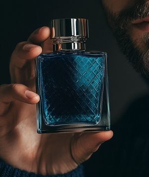 Muškarac drži parfem