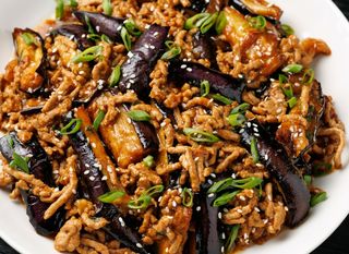 Riža s mljevenim mesom i patlidžanom