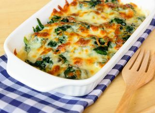 Zapečeni špinat s tikvicama