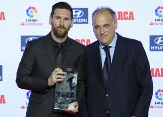 Lionel Messi i Javier Tebas (Foto: AFP)