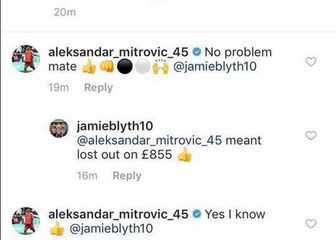 Mitrović odgovorio igraču kladionice (Screenshot: Twitter)