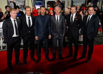 Paul Scholes, Phil Neville, Ryan Giggs, Nicky Butt, David Beckham i Gary Neville