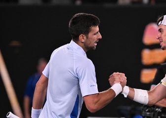 Novak Đoković i Dino Prižmić na Australian Open 2024.