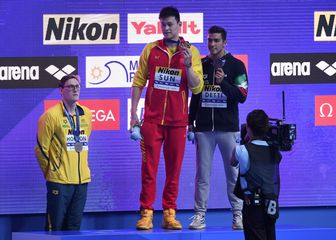 Mack Horton, Sun Yang i Gabriele Detti (Foto: AFP)