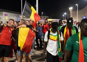 Belgijski i Senegalski navijači