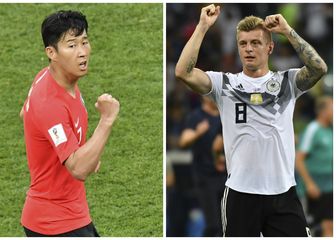 Toni Kroos vs Son Min (Foto: AFP)