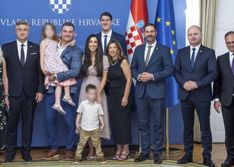 Stipe Miočić s obitelji na prijemu kod Andreja Plenkovića