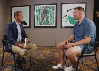 Stipe Miočić i Stipe Sladoljev, reporter Dnevnika Nove TV