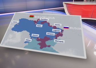 Karta napada Rusije na Ukrajinu