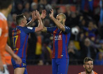 Mascherano slavi prvi gol za Barcelonu (Foto: AFP)