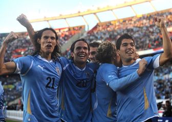 Edinson Cavani i suigrači iz reprezentacije Urugvaja