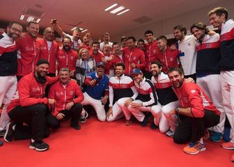 Hrvatski i francuski Davis Cup reprezentativci (Screenshot Twitter Davis Cup)