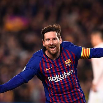 Messi slavi pogodak protiv Manchester Uniteda (Foto: AFP)