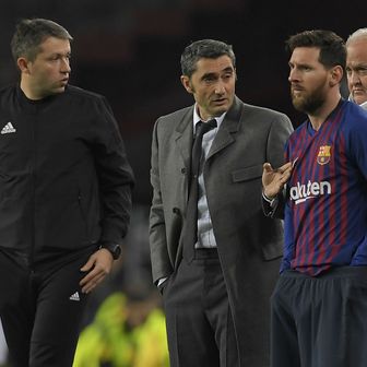 Ernesto Valverde i Lionel Messi (Foto: AFP)