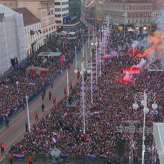 Doček Vatrenih na Trgu bana Jelačića u Zagrebu - 2