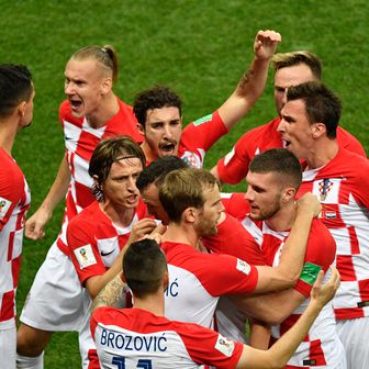 Slavlje Hrvatske u finalu protiv Francuske (Foto: AFP)