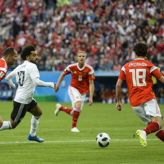 Mohamed Salah protiv Rusije (Foto: AFP)