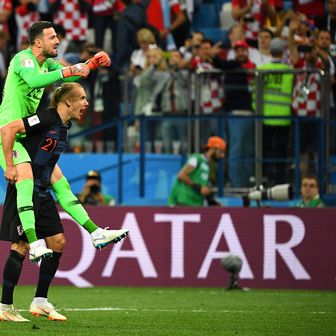 Slavlje hrvatskih nogometaša nakon pobjede protiv Argentine (Foto: AFP)