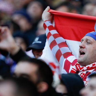 Hrvatski navijač na Wembleyju (Foto: AFP)