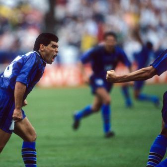 Diego Maradona nakon gola koji je postigao protiv Grčke na SP-u 1994.