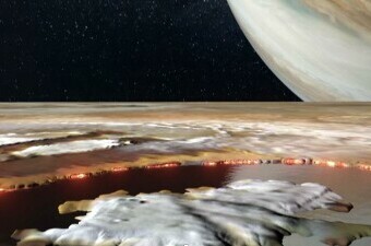 Ilustracija jezera Loki Patera na mjesecu Io