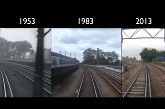 Pogledajte snimku iste željezničke pruge 1953, 1983 i 2013