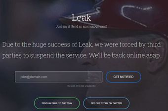 Servis za anonimno slanje elektroničke pošte Leak morao (privremeno) prestati s radom