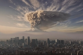 Erupcija Fujija, AI video