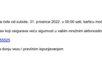 Primjer phishing poruke