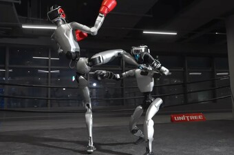 Unitreejevi roboti H2 i G1 u klinču