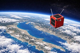 Satelit CroCube u orbiti, ilustracija